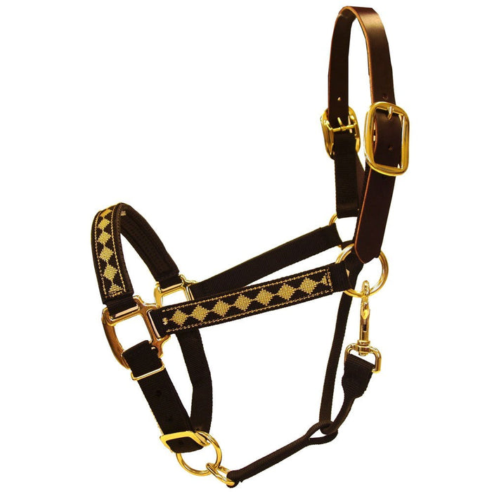 1" Diamond Web Halter with Leather Crown (Discontinued)