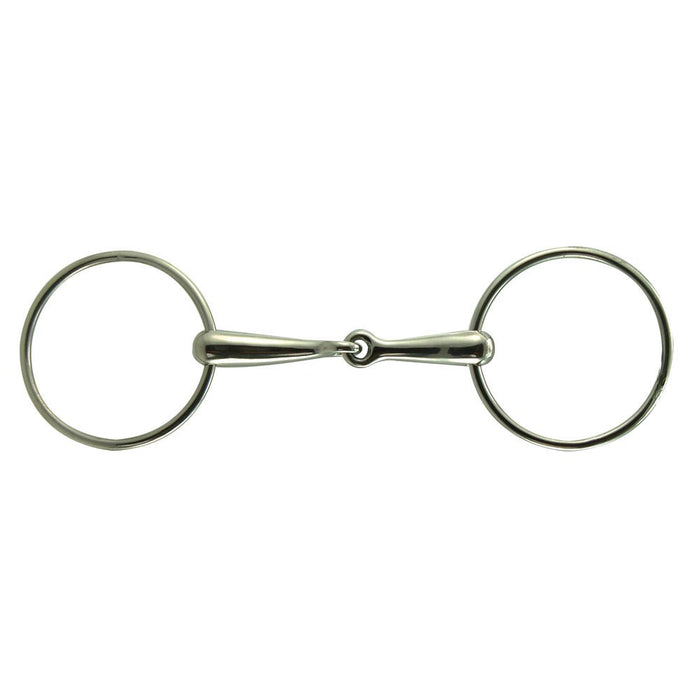 Stainless Steel Loose Ring Solid Mouth Race Snaffle Bit (Discontinued)