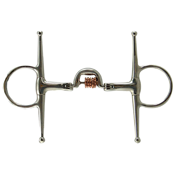 Full Cheek Medium Port with Copper Roller Rings Stainless Steel Bit 5"