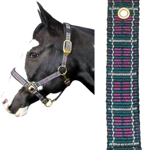 1" Padded Plaid Nylon Halter