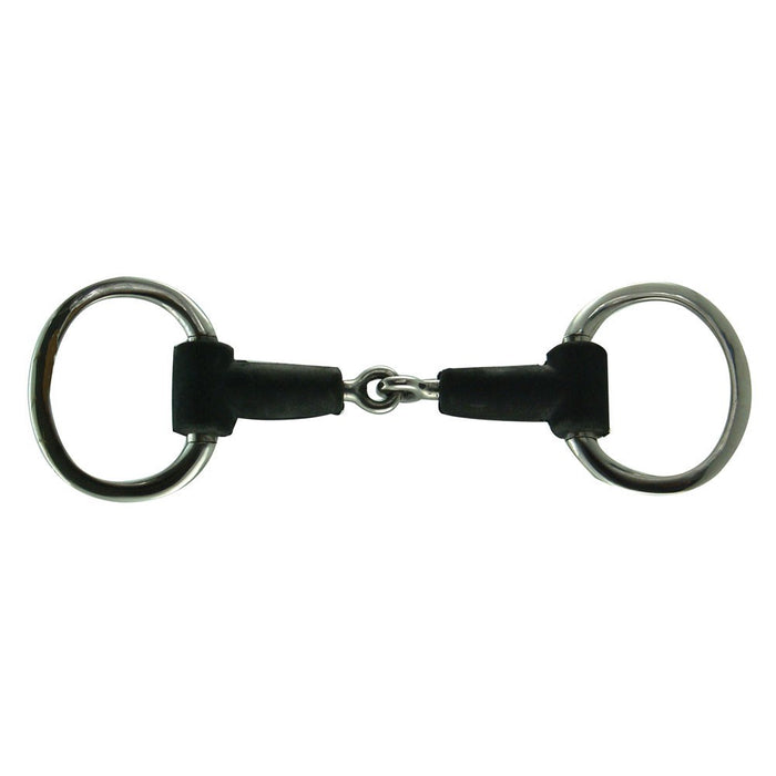 Stainless Steel Eggbutt Jointed Rubber Mouth Bit
