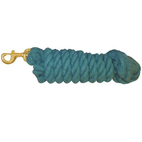 Heavy Duty Cotton Lead Rope with Brass Plated Bull Snap 3/4" x 10'