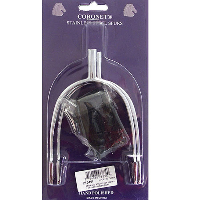 POW Never Rust Chrome Plate Spurs with Strap - Ladies 3/4"