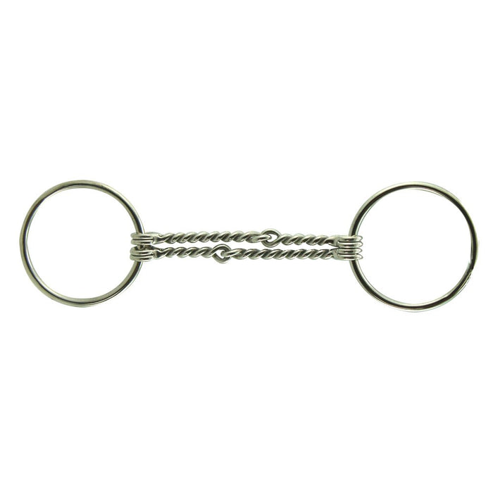 Loose Ring Malleable Iron Double Twist Wire Snaffle Bit 6-1/2"