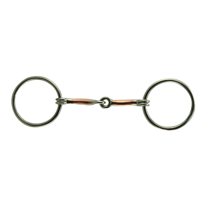 Loose Ring Stainless Steel with Partial Copper Mouth Snaffle Bit 4-3/4"