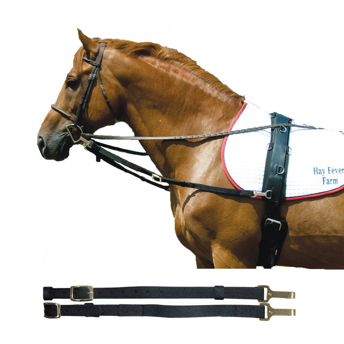 Side Rein with Elastic - Black