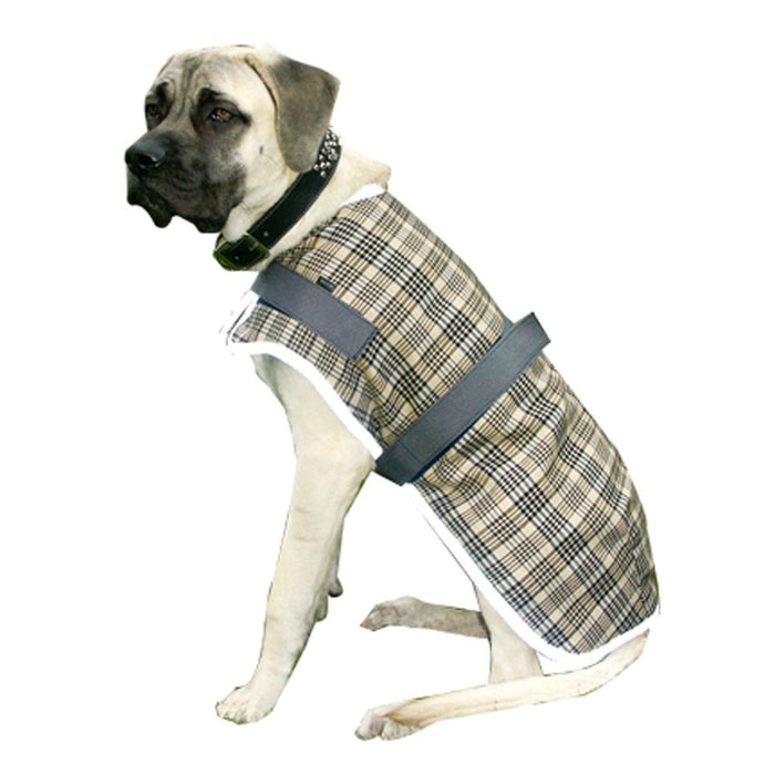 High Spirit Flece Lined Dog Coat with Reflective Binding - Horseman's Plaid