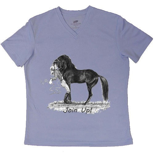 Jude Too Comical Horse "Join Up" V Neck T-Shirt