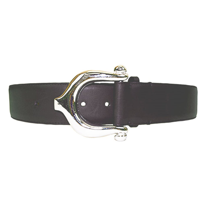 Leather Belt with Spur Buckle 1-1/4"