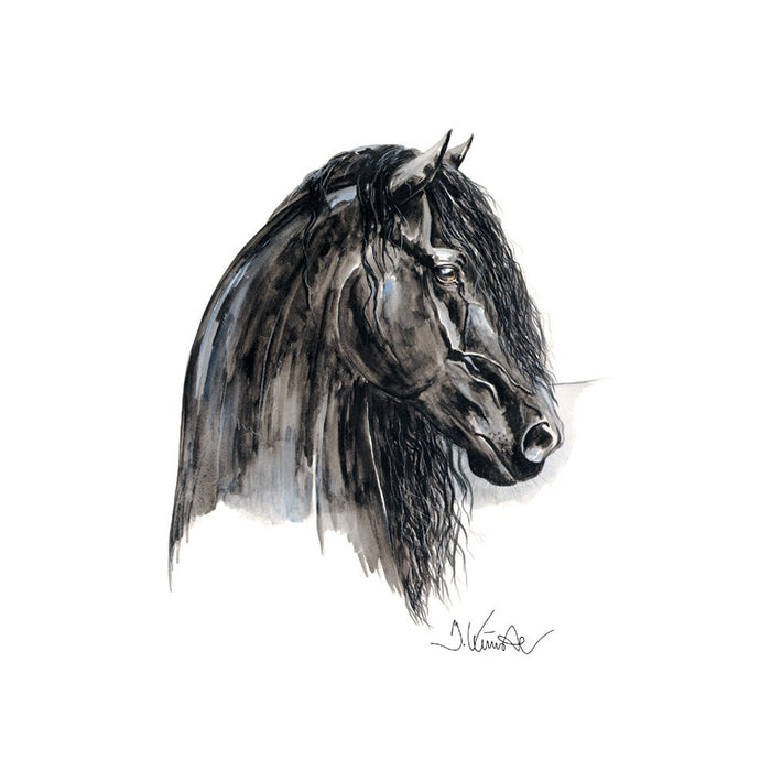 Johnny C 2 Friesian Matted 7.75" X 11.75" Print