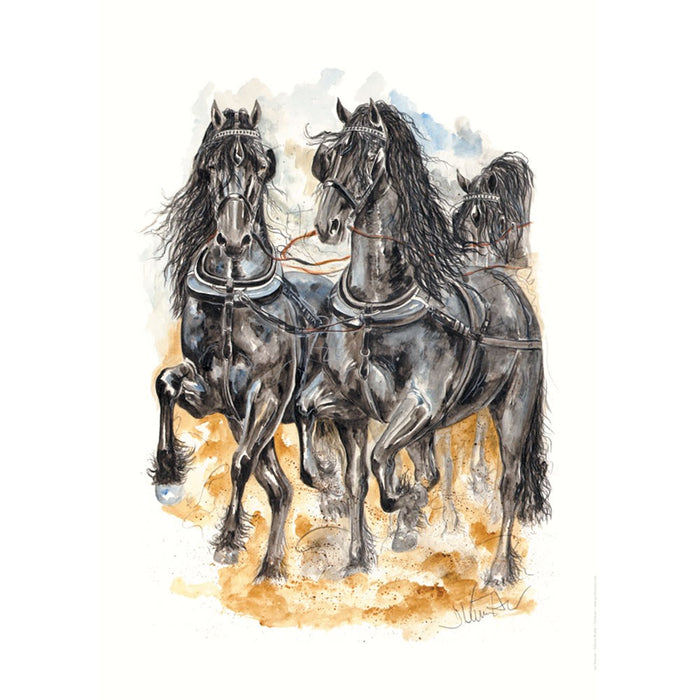 Sneek (Driving) Horse 19.75" X 27.5" Print