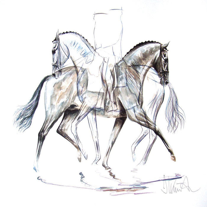 Pas De Deux (Dressage) Horse 19.75" X 27.5" Print