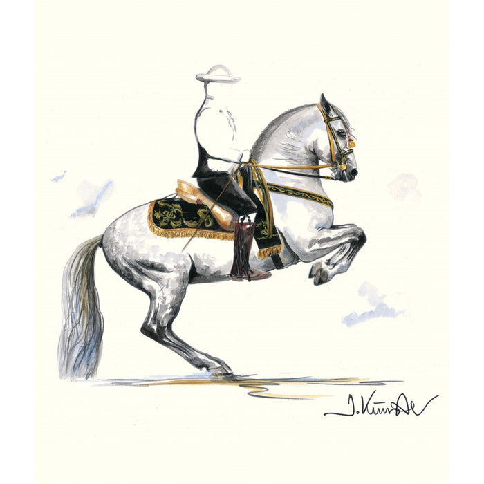 Levade (Lipizzan) Matted 15.75" X 19.75" Print