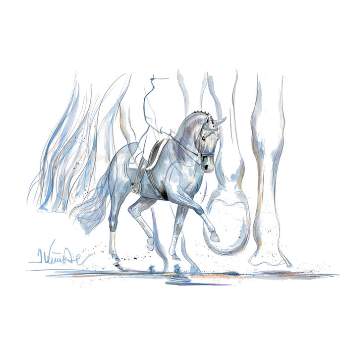 Azzurro (Dressage) Horse 19.75" X 27.5" Print