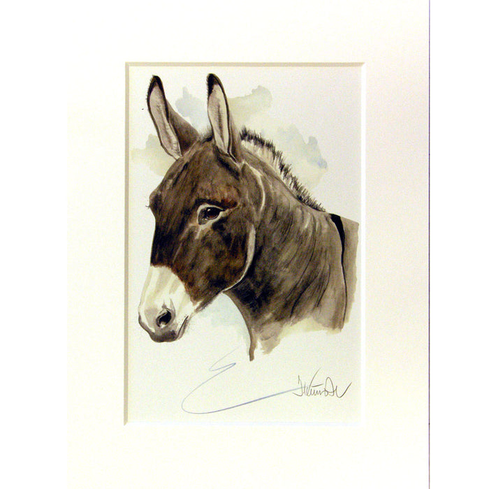 Benjamin (Donkey) Matted (Print Size 11 3/4" X 15 3/4" Print