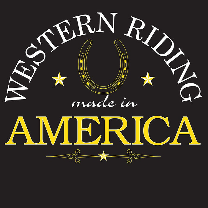 "Western Riding Made in America" Humorous T-Shirt - Black