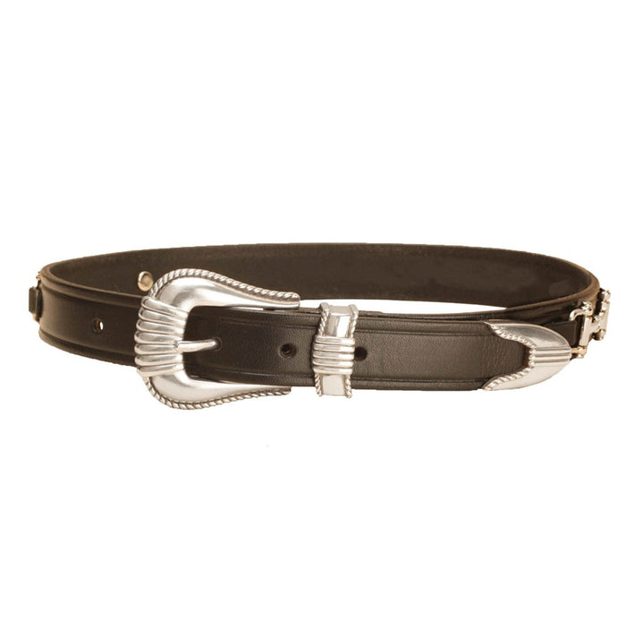 Tory Leather 1" Snaffle Bit Belt with 3-Piece Silver Buckle