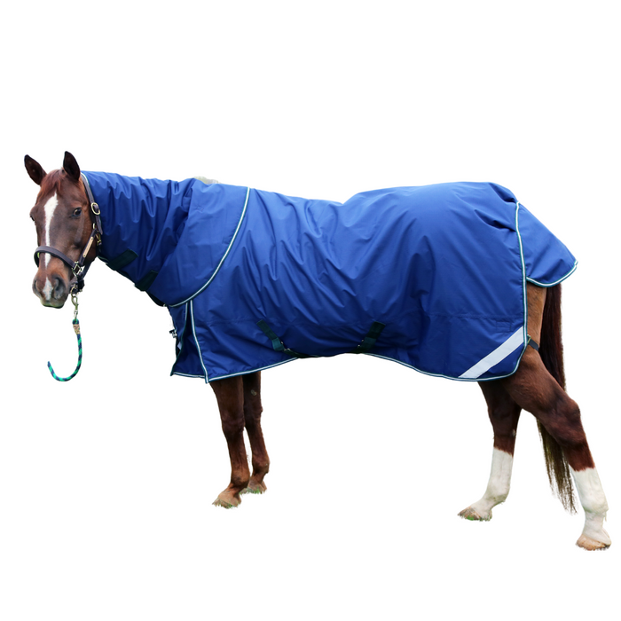 Turnout Blanket with Detachable Neck Cover 1200D - Blue